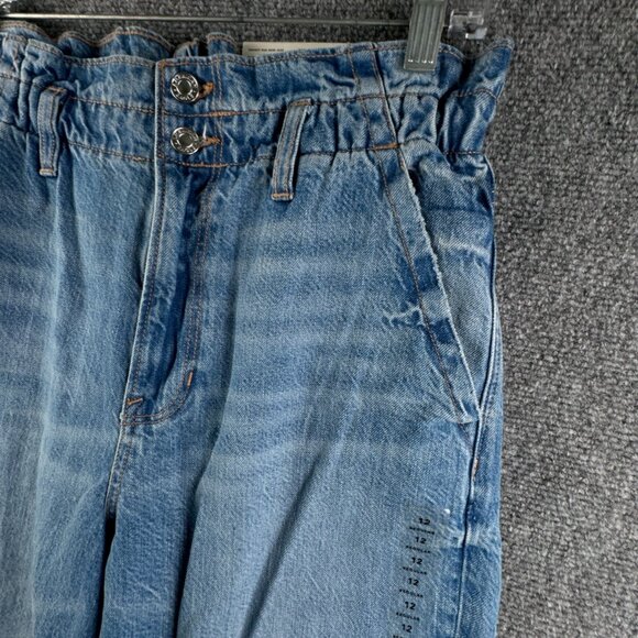 NWT American Eagle Women Jeans Blue Denim Pant Mom Highest Rise 12 31W Elastic - Picture 3 of 15